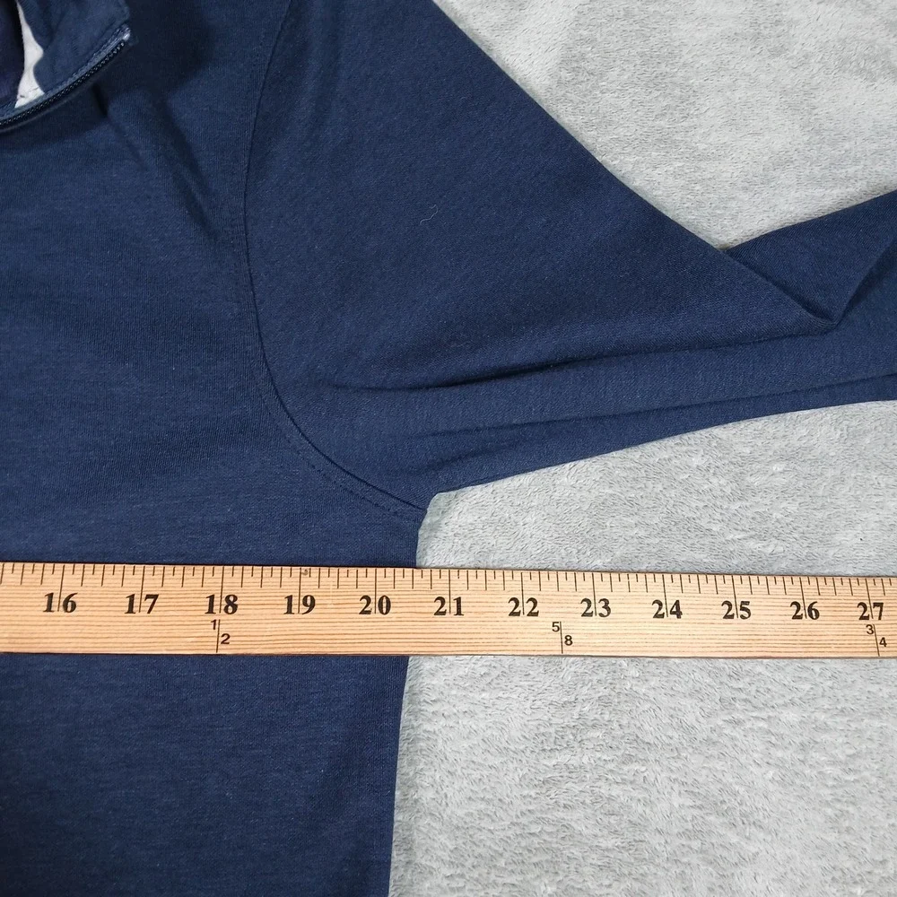Mizzen+Main Sweater Mens Medium Navy 1/4 Zip Pullover Performance